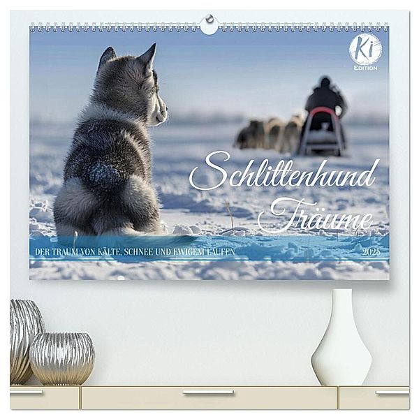 Schlittenhund Träume (hochwertiger Premium Wandkalender 2025 DIN A2 quer), Kunstdruck in Hochglanz, Calvendo, Kerstin Waurick