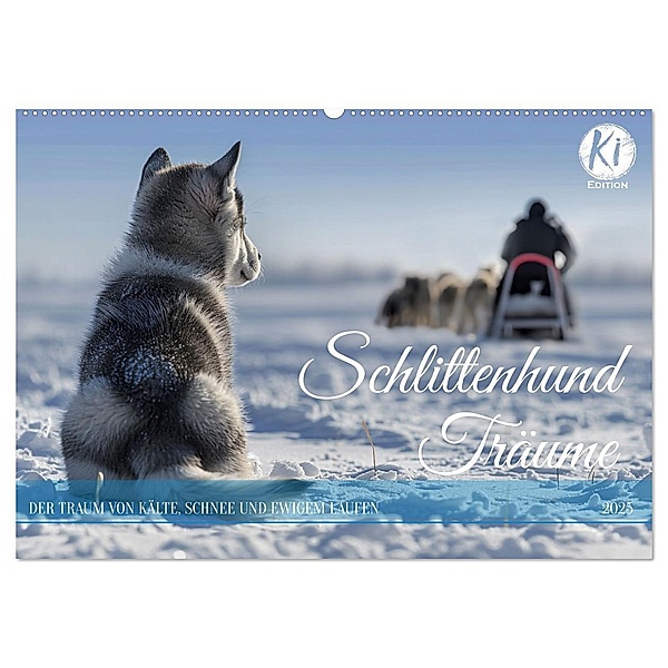 Schlittenhund Träume (Wandkalender 2025 DIN A2 quer), CALVENDO Monatskalender, Calvendo, Kerstin Waurick