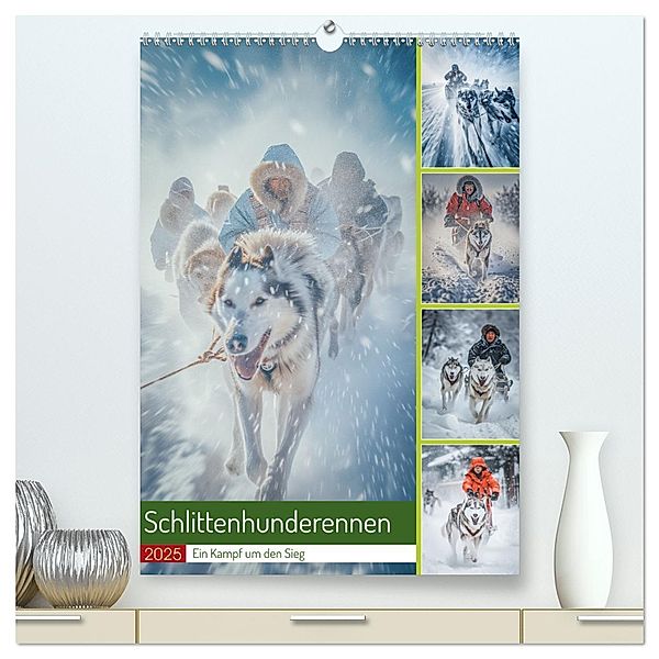 Schlittenhunderennen (hochwertiger Premium Wandkalender 2025 DIN A2 hoch), Kunstdruck in Hochglanz, Calvendo, Steffen Gierok-Latniak