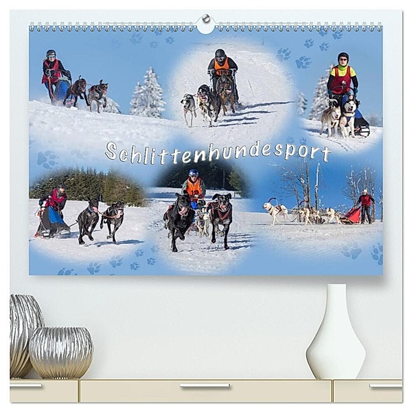Schlittenhundesport (hochwertiger Premium Wandkalender 2024 DIN A2 quer), Kunstdruck in Hochglanz, Heiko Eschrich - HeschFoto