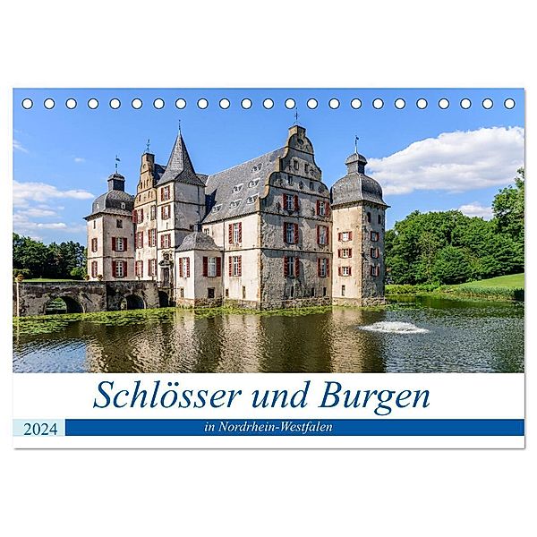 Schlösser und Burgen in NRW (Tischkalender 2024 DIN A5 quer), CALVENDO Monatskalender, Frank Ebert