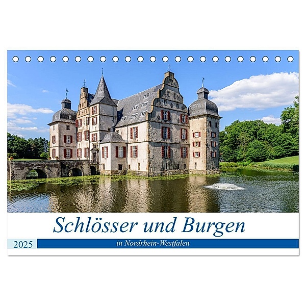 Schlösser und Burgen in NRW (Tischkalender 2025 DIN A5 quer), CALVENDO Monatskalender, Calvendo, Frank Ebert