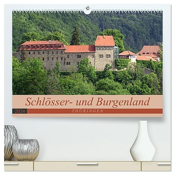Schlösser- und Burgenland Thüringen (hochwertiger Premium Wandkalender 2024 DIN A2 quer), Kunstdruck in Hochglanz, Flori0