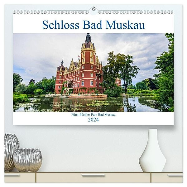 Schloss Bad Muskau (hochwertiger Premium Wandkalender 2024 DIN A2 quer), Kunstdruck in Hochglanz, IAM photography