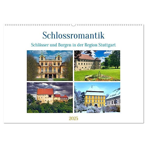 Schlossromantik (Wandkalender 2025 DIN A2 quer), CALVENDO Monatskalender, Calvendo, Klaus-Peter Huschka
