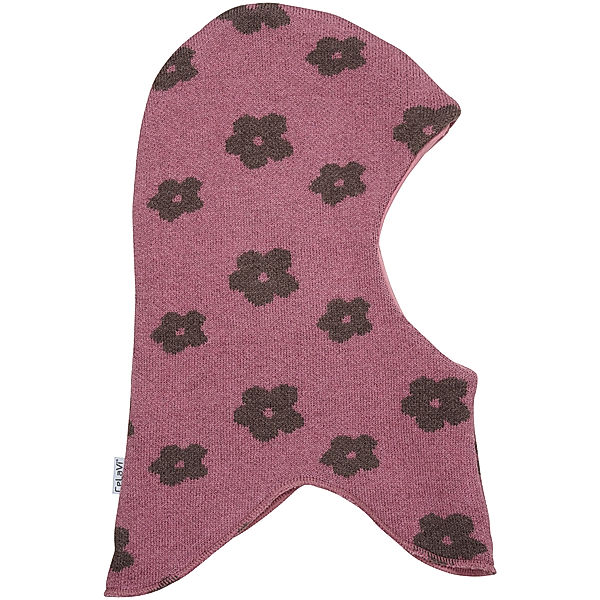 CeLaVi Schlupfmütze BALACLAVA FLOWER mit Wolle in mauve melange