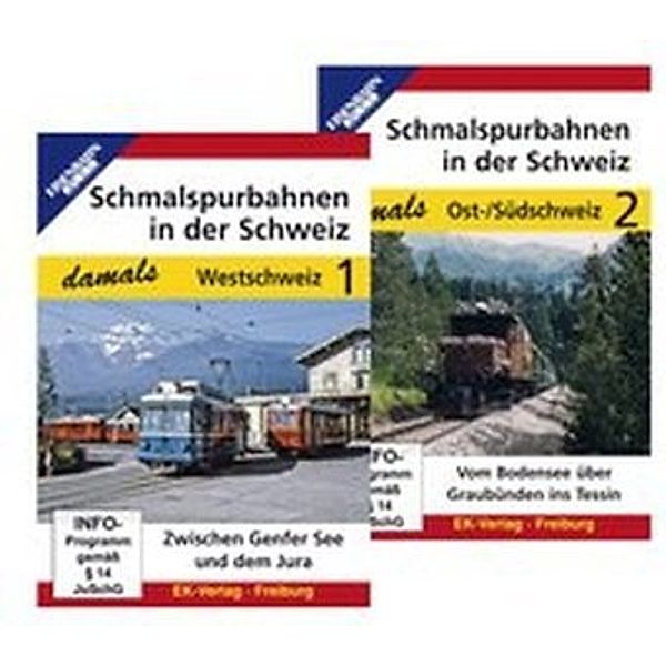 Schmalspurbahnen in der Schweiz damals, 2 Tle., DVD-Video