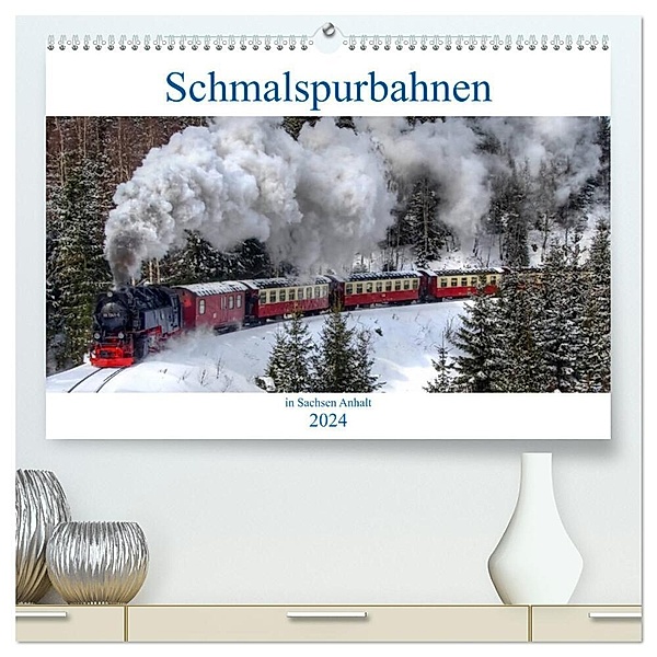 Schmalspurbahnen in Sachsen Anhalt (hochwertiger Premium Wandkalender 2024 DIN A2 quer), Kunstdruck in Hochglanz, Steffen Gierok