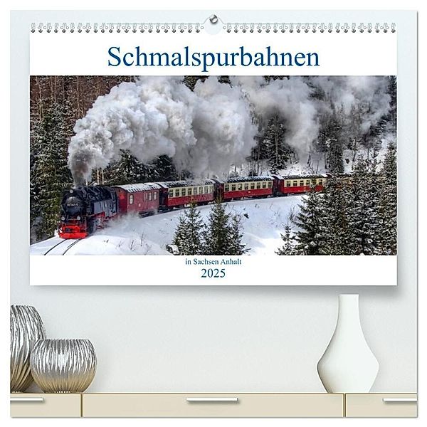 Schmalspurbahnen in Sachsen Anhalt (hochwertiger Premium Wandkalender 2025 DIN A2 quer), Kunstdruck in Hochglanz, Calvendo, Steffen Gierok