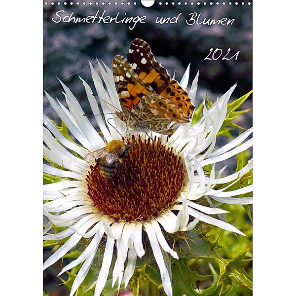 Schmetterlilnge und Blumen (Wandkalender 2021 DIN A3 hoch), N N
