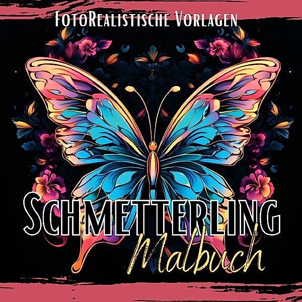 Schmetterling Malbuch Fotorealistisch., Lucy´s Schwarze Malbücher
