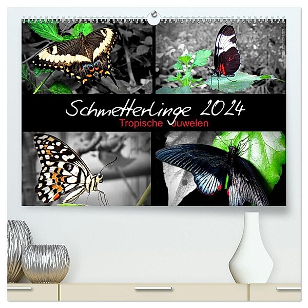 Schmetterlinge 2024 - Tropische Juwelen (hochwertiger Premium Wandkalender 2024 DIN A2 quer), Kunstdruck in Hochglanz, Hamburg, © Mirko Weigt