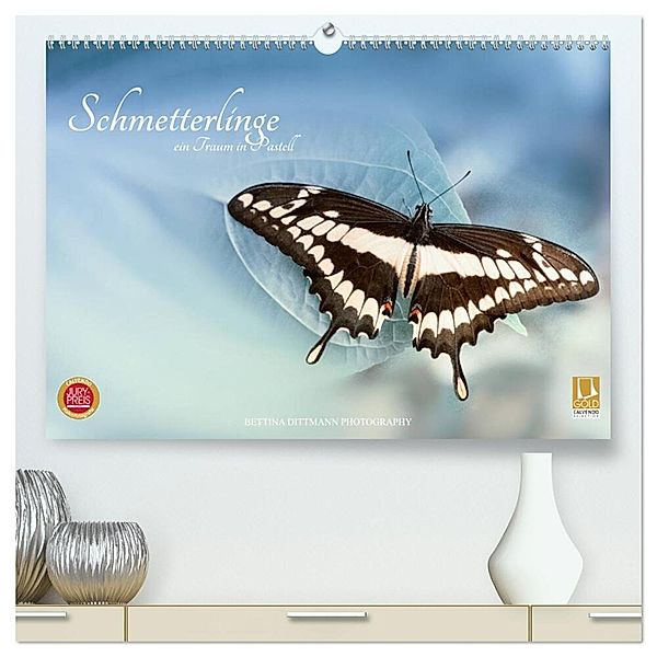 Schmetterlinge - ein Traum in Pastell (hochwertiger Premium Wandkalender 2024 DIN A2 quer), Kunstdruck in Hochglanz, Bettina Dittmann
