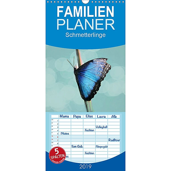 Schmetterlinge - Familienplaner hoch (Wandkalender 2019 , 21 cm x 45 cm, hoch), Heike Hultsch