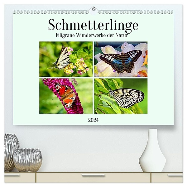 Schmetterlinge - Filigrane Wunderwerke der Natur (hochwertiger Premium Wandkalender 2024 DIN A2 quer), Kunstdruck in Hochglanz, Claudia Kleemann