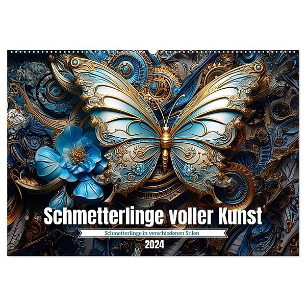 Schmetterlinge voller Kunst (Wandkalender 2024 DIN A2 quer), CALVENDO Monatskalender, Kerstin Waurick