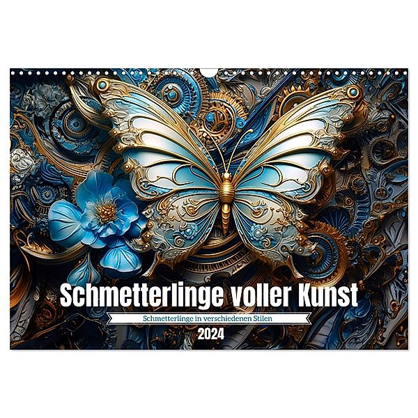 Schmetterlinge voller Kunst (Wandkalender 2024 DIN A3 quer), CALVENDO Monatskalender, Kerstin Waurick