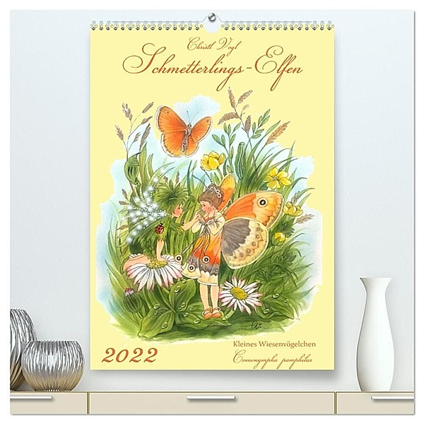 Schmetterlings-Elfen (hochwertiger Premium Wandkalender 2024 DIN A2 hoch), Kunstdruck in Hochglanz, Christl Vogl