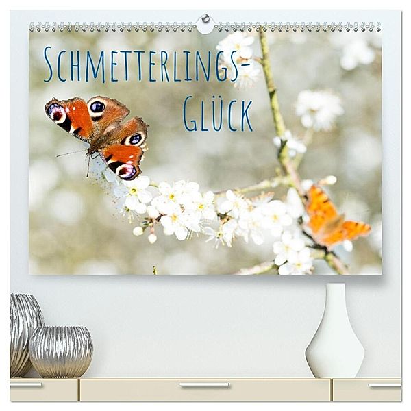 Schmetterlings-Glück (hochwertiger Premium Wandkalender 2024 DIN A2 quer), Kunstdruck in Hochglanz, Carola Vahldiek