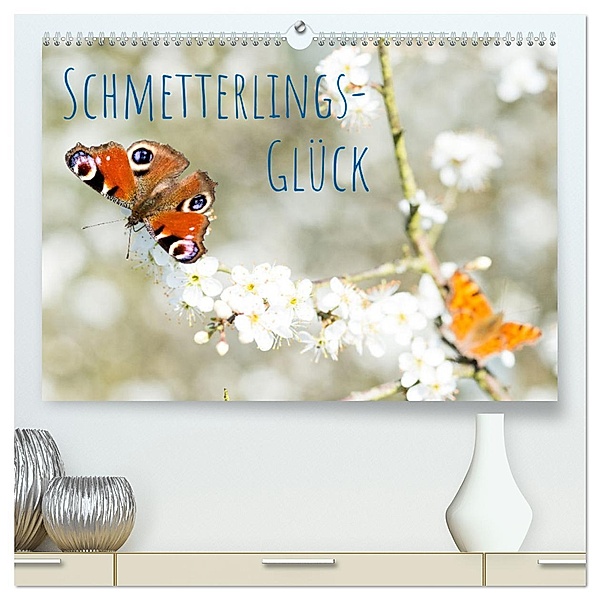 Schmetterlings-Glück (hochwertiger Premium Wandkalender 2025 DIN A2 quer), Kunstdruck in Hochglanz, Calvendo, Carola Vahldiek
