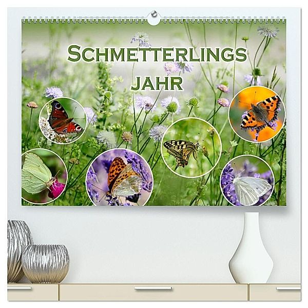 Schmetterlingsjahr (hochwertiger Premium Wandkalender 2025 DIN A2 quer), Kunstdruck in Hochglanz, Calvendo, Christine B-B Müller