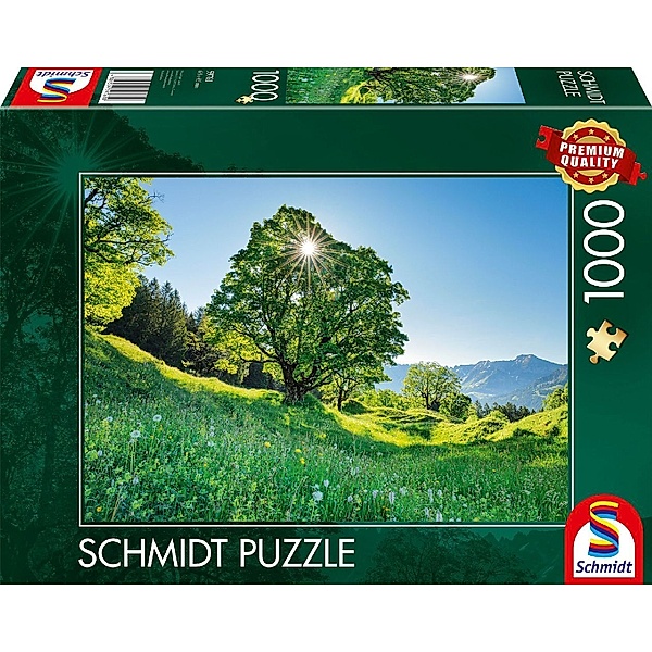 SCHMIDT SPIELE Schmidt Puzzle 1000 - Berg-Ahorn im Sonnenlicht, St. Gallen, Schweiz