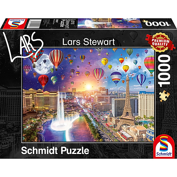 SCHMIDT SPIELE Schmidt Puzzle 1000 - Las Vegas, Night and Day (Puzzle), Lars Stewart