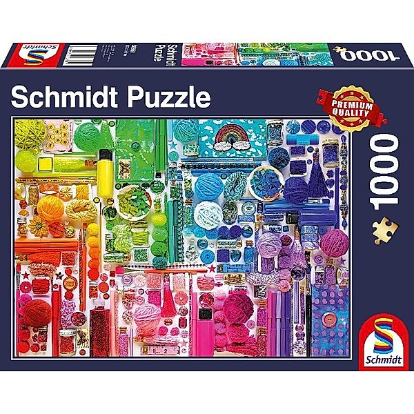 SCHMIDT SPIELE Schmidt Puzzle 1000 - Regenbogenfarben (Puzzle)