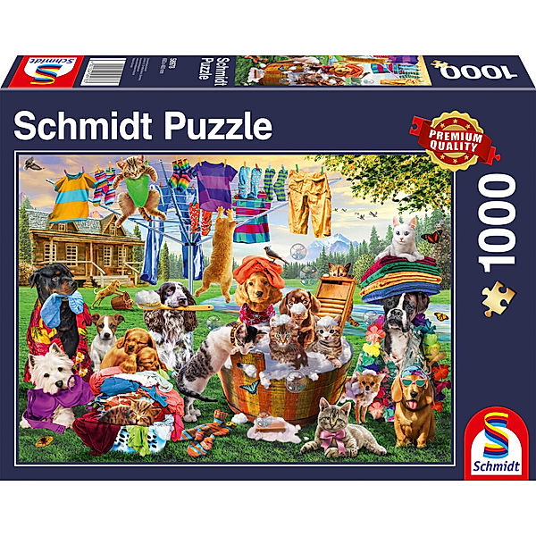 SCHMIDT SPIELE Schmidt Puzzle 1000 - Verrückter Haustiergarten (Puzzle)