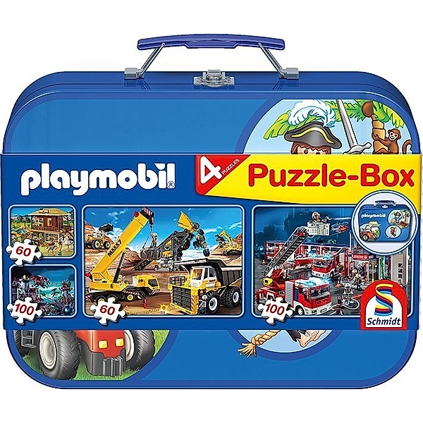 SCHMIDT SPIELE Schmidt Puzzle Playmobil, 2 x 60 und 2 x 100 Teile