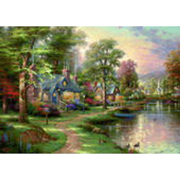 SCHMIDT SPIELE Schmidt Puzzle - Thomas Kinkade Am See, 1500 Teile, Thomas Kinkade