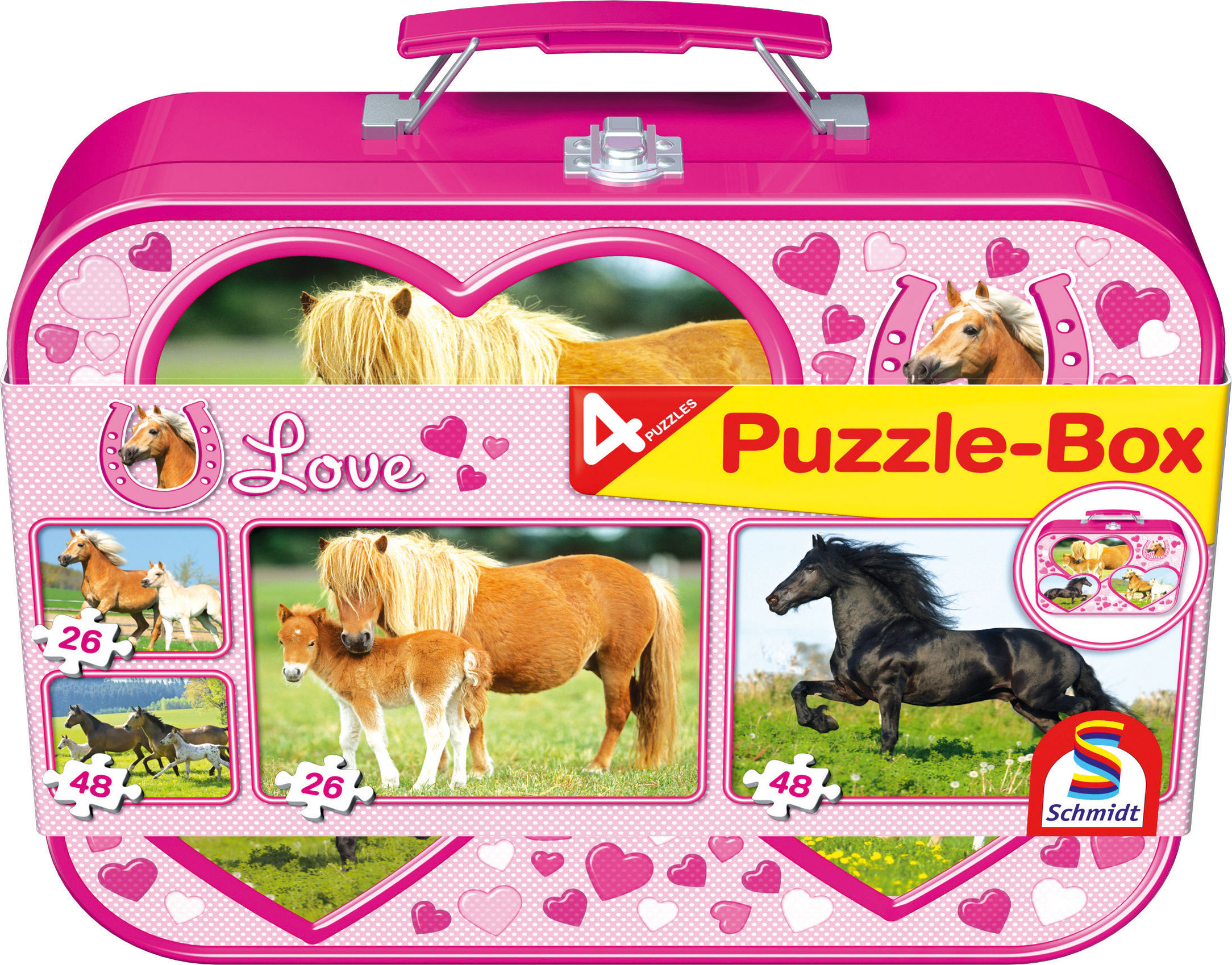 Schmidt Puzzlekoffer Pferd, 2 x 26 u. 2 x 48 Teile | Weltbild.de