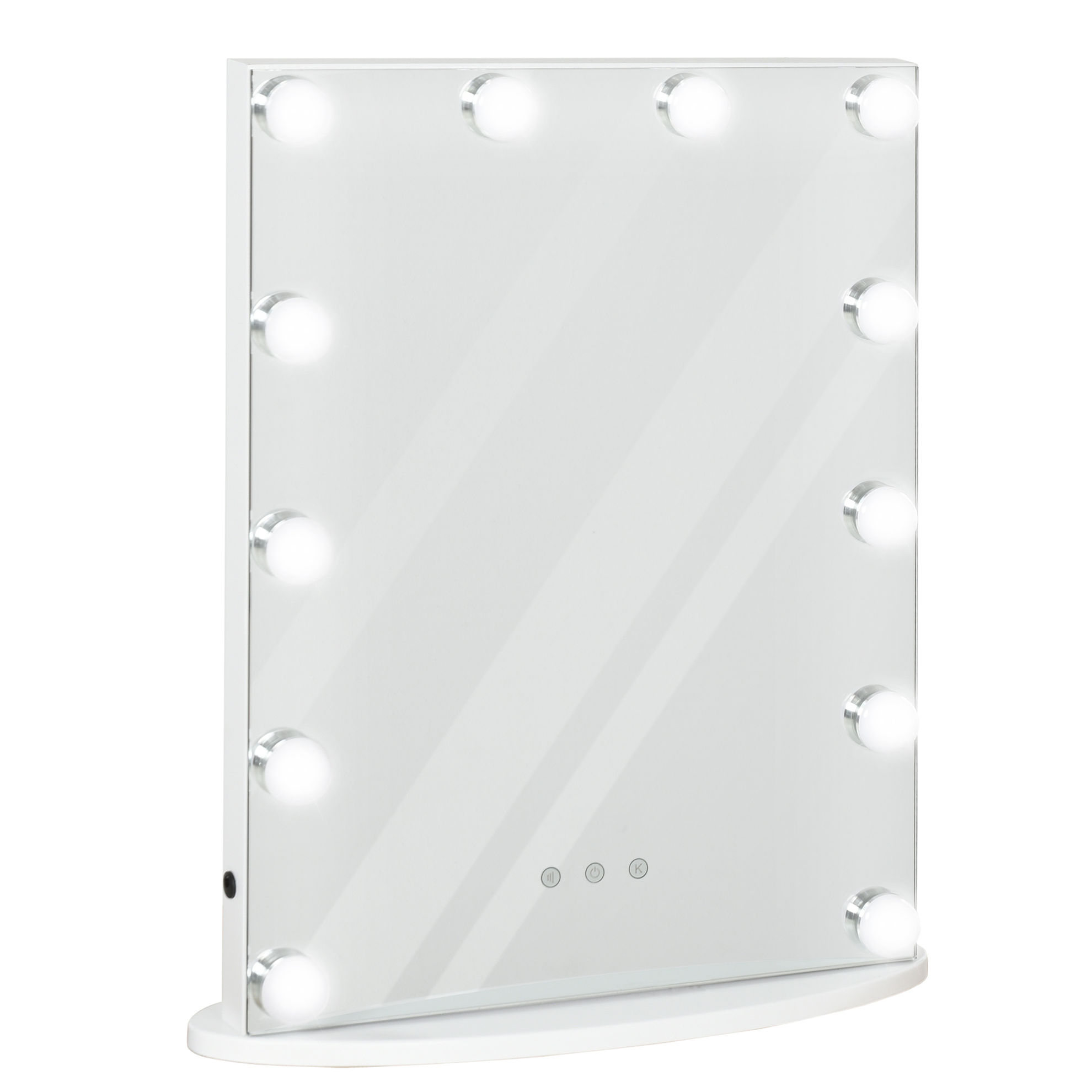 Schminkspiegel mit Beleuchtung 12 LED Metall 50x48x12cm Weiß