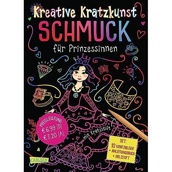 Schmuck für Prinzessinnen: Set mit 10 Kratzbildern, Anleitungsbuch und Holzstift / Kreative Kratzkunst Bd.12, Anton Poitier