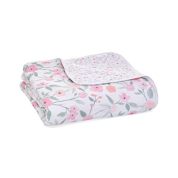 aden + anais Schmusedecke DREAM BLANKET – MA FLEUR (120x120) in rosa/weiß