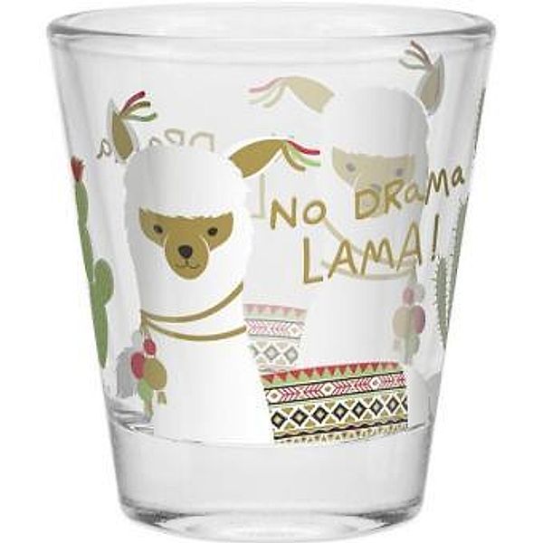 Schnapsglas mit Motiv No Drama Lama