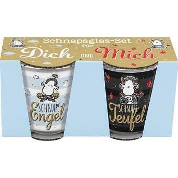 Schnapsglas-Set für Dich und mich: Schnapsengel und Schnapsteufel