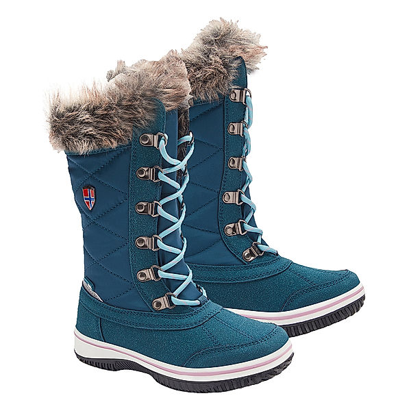 TROLLKIDS Schnee-Boots GIRLS HOLMENKOLLEN gefüttert in teal/aqua