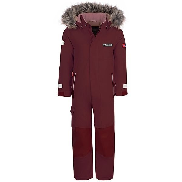 TROLLKIDS Schneeanzug KIDS KIRKENES mit Kunstfellbesatz in maroon red