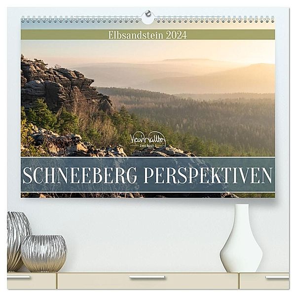 Schneeberg Perspektiven - Elbsandstein (hochwertiger Premium Wandkalender 2024 DIN A2 quer), Kunstdruck in Hochglanz, Kevin Walther