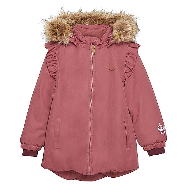 Minymo Schneejacke BIRGA mit Kunstfellbesatz in roan rouge