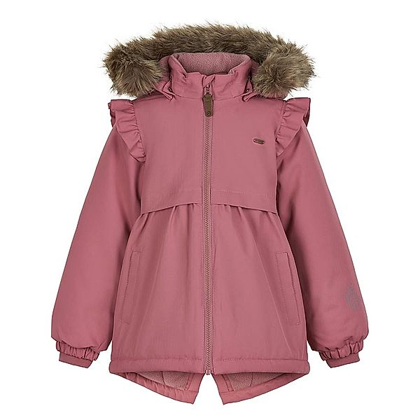 Minymo Schneejacke GIRLY mit Kunstfellbesatz in mesa rose