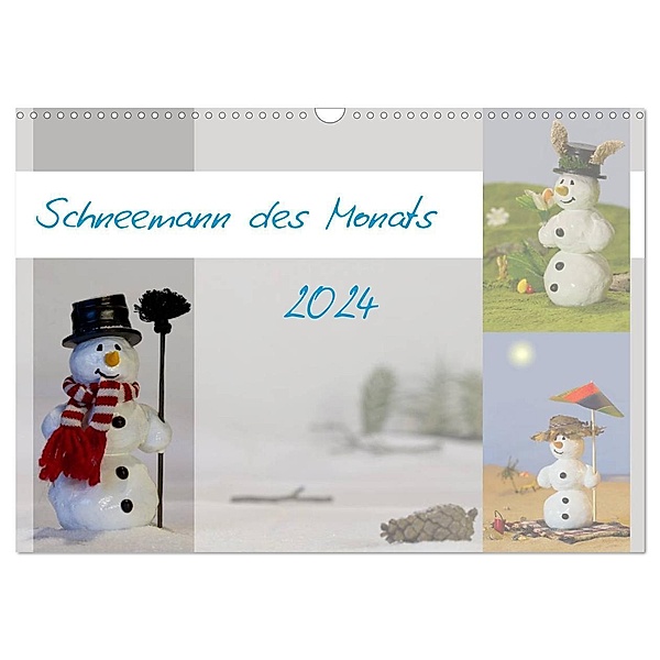 Schneemann des Monats 2024 (Wandkalender 2024 DIN A3 quer), CALVENDO Monatskalender, Brigitte Schlögl