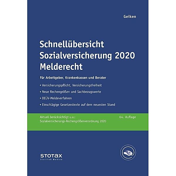 Schnellübersicht Sozialversicherung 2020 Melderecht, Manfred Geiken