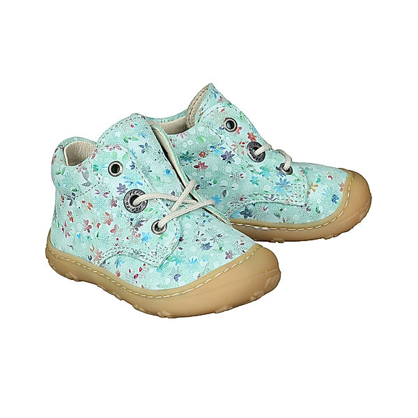 PEPINO Schnür-Lauflernschuhe DOTS FLOWERS in mint