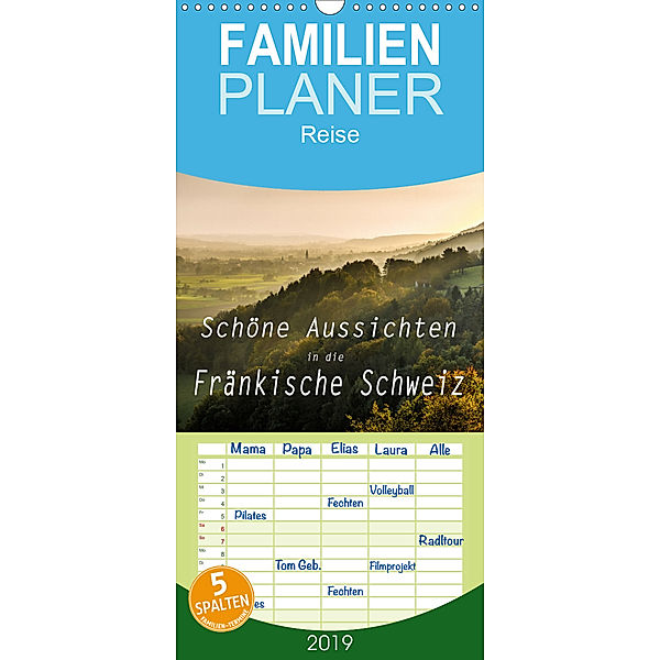 Schöne Aussichten in die Fränkische Schweiz - Familienplaner hoch (Wandkalender 2019 , 21 cm x 45 cm, hoch)