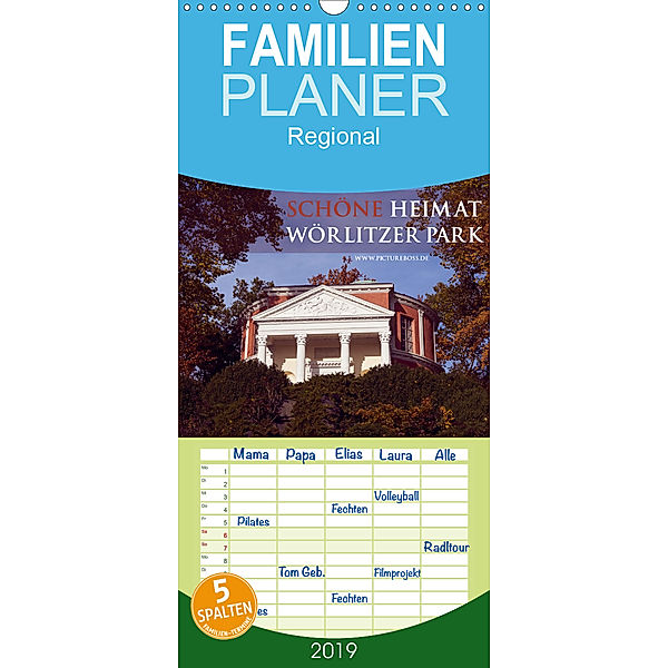 Schöne Heimat Wörlitzer Park - Familienplaner hoch (Wandkalender 2019 , 21 cm x 45 cm, hoch), Jens Esch