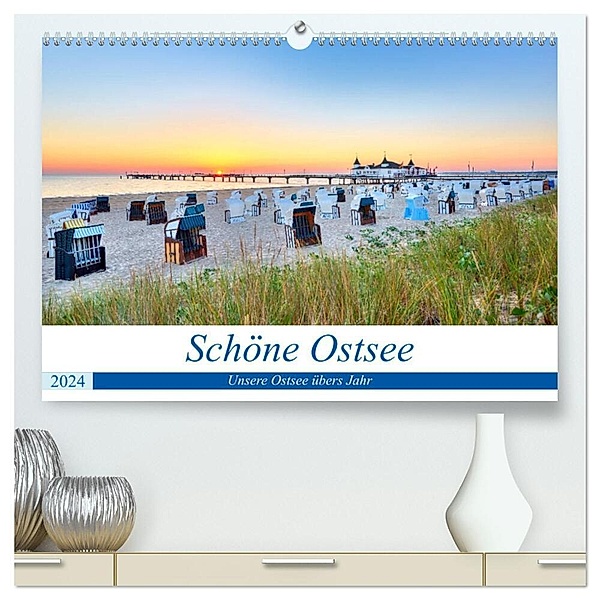Schöne Ostsee - Impressionen übers Jahr (hochwertiger Premium Wandkalender 2024 DIN A2 quer), Kunstdruck in Hochglanz, Stefan Dinse