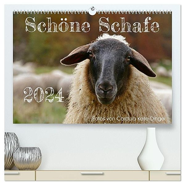 Schöne Schafe (hochwertiger Premium Wandkalender 2024 DIN A2 quer), Kunstdruck in Hochglanz, Cordula Kelle-Dingel