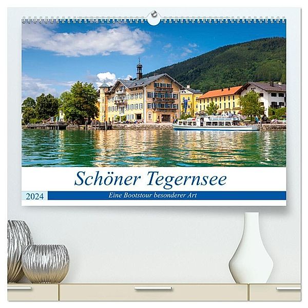 Schöner Tegernsee (hochwertiger Premium Wandkalender 2024 DIN A2 quer), Kunstdruck in Hochglanz, Manuela Falke